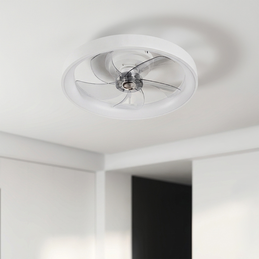 Brilagi - LED-dæmpbar loftventilator, 34 W, 230 V, 3000–6500 K, Ø 50 cm, hvid + fjernbetjening