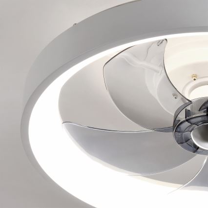 Brilagi - LED-dæmpbar loftventilator, 34 W, 230 V, 3000–6500 K, Ø 50 cm, hvid + fjernbetjening