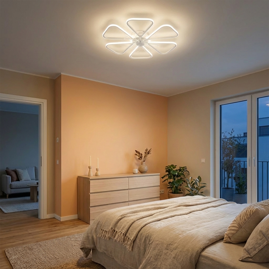 Brilagi - LED-dæmpbar loftventilator LED/38W/230V 3000-6500K Ø 76 cm hvid + fjernbetjening