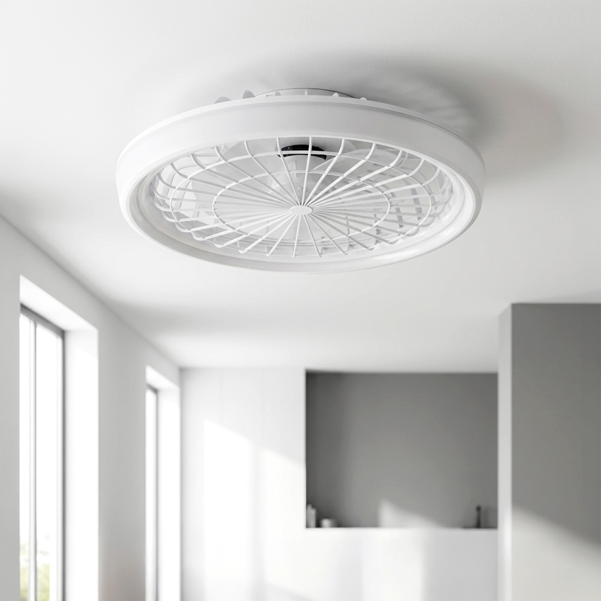 Brilagi - LED-dæmpbar loftventilator LED/40W/230V Ø 48 cm hvid + fjernbetjening