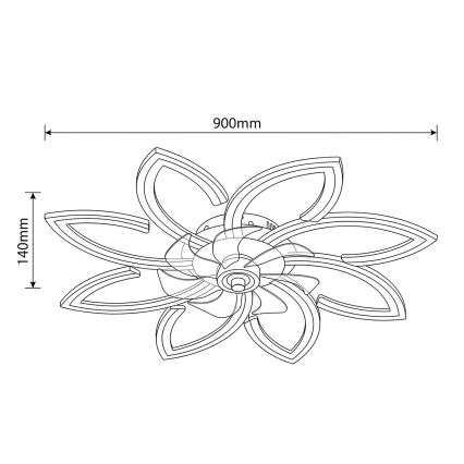 Brilagi - LED dæmpbar loftventilator LED/43W/230V 3000-6500K Ø 90 cm guldfarvet + fjernbetjening