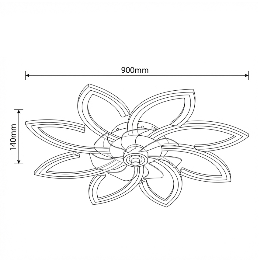 Brilagi - LED dæmpbar loftventilator LED/43W/230V 3000-6500K Ø 90 cm guldfarvet + fjernbetjening