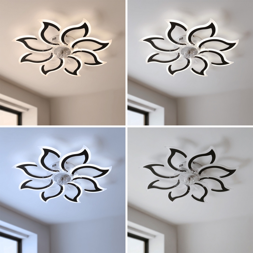 Brilagi - Dæmpbar LED-loftventilator LED/44W/230V 3000-6500K Ø 90 cm sort + fjernbetjening