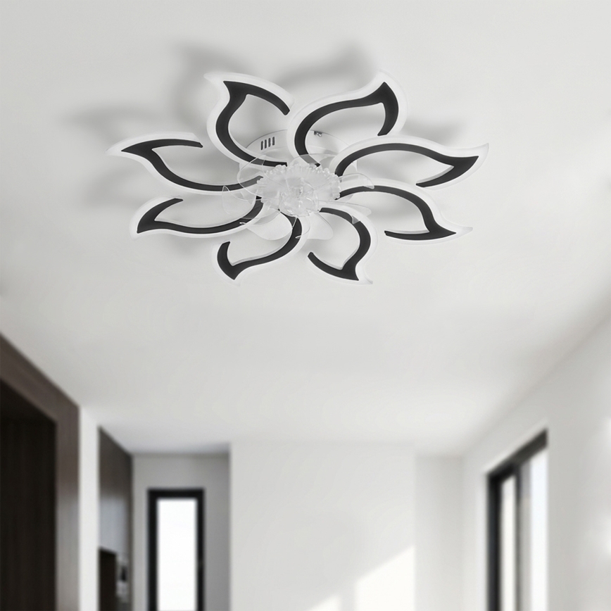 Brilagi - Dæmpbar LED-loftventilator LED/44W/230V 3000-6500K Ø 90 cm sort + fjernbetjening