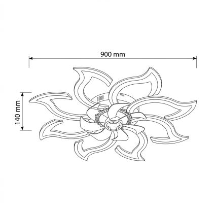 Brilagi - Dæmpbar LED-loftventilator LED/44W/230V 3000-6500K Ø 90 cm sort + fjernbetjening