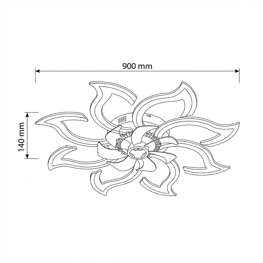 Brilagi - Dæmpbar LED-loftventilator LED/44W/230V 3000-6500K Ø 90 cm sort + fjernbetjening