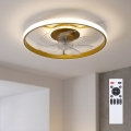 BRILAGI - Dæmpbar LED-loftventilator LED/66W/230V 3000-6500K Ø 55 cm hvid/guld + fjernbetjening
