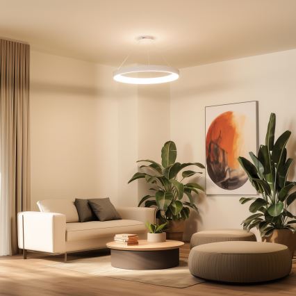 Brilagi - LED dæmpbar pendel på wire FALCON II LED/108W/230V 3000-6500K Ø 80 cm hvid + fjernbetjening