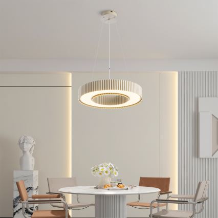 Brilagi - Dæmpbar LED-pendel på wire LUMIX LED/48W/230V 3000–6000K beige Ø 50 cm + fjernbetjening