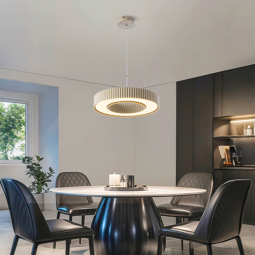 Brilagi - Dæmpbar LED-pendel på wire LUMIX LED/48W/230V 3000–6000K beige Ø 50 cm + fjernbetjening