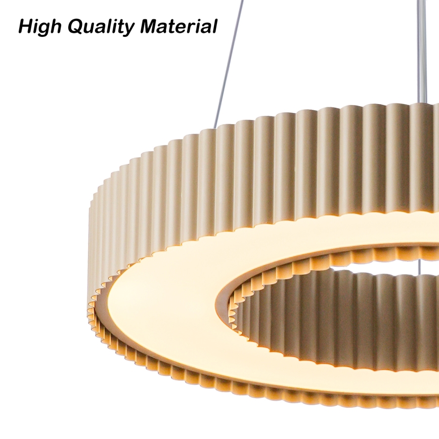 Brilagi - Dæmpbar LED-pendel på wire LUMIX LED/48W/230V 3000–6000K beige Ø 50 cm + fjernbetjening