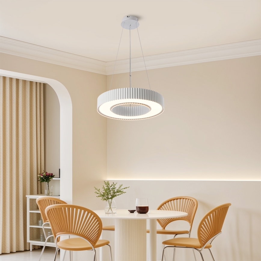 Brilagi - LED-dæmpbar pendel med wireophæng LUMIX LED/48W/230V 3000-6000K hvid Ø 50 cm + fjernbetjening
