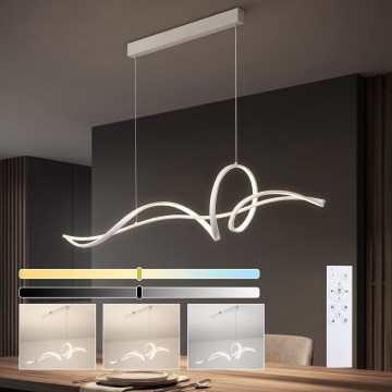 Brilagi - Dæmpbar LED-lysekrone med kabelophæng SIGNATURE LED/55W/230V 3000-6000K 120x23 cm hvid + fjernbetjening