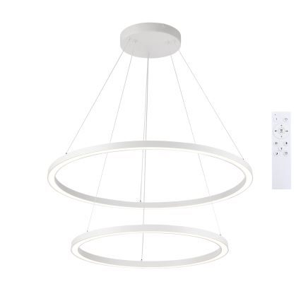 Brilagi - LED dæmpbar pendel på wire PORTOFINO LED/98W/230V 3000-6000K Ø 80 cm hvid + fjernbetjening