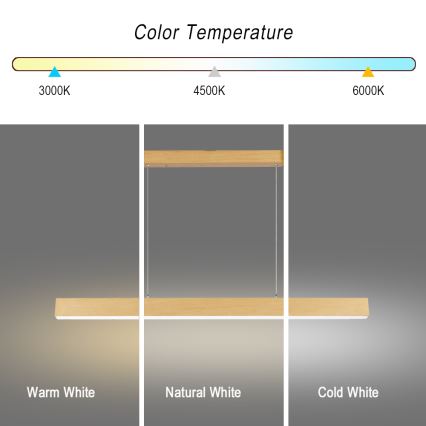 Brilagi - LED dæmpbar lysekrone SLEEKLINE SMART LED/40W/230V Wi-Fi Tuya egetræslook + fjernbetjening