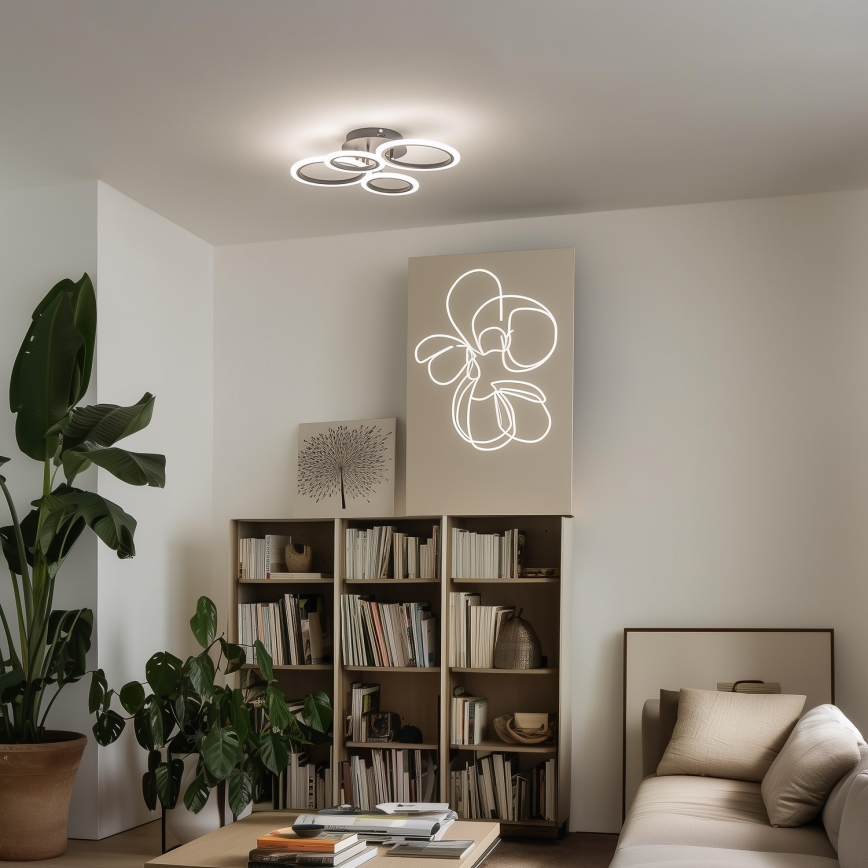 Brilagi - LED dæmpbar overflademonteret loftlampe ORBITS LED/50W/230V 3000-6500K sort + fjernbetjening