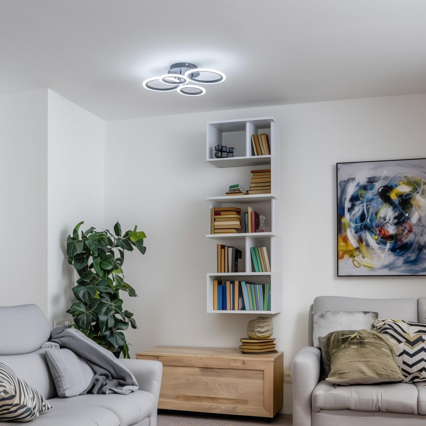 Brilagi - LED dæmpbar overflademonteret loftlampe ORBITS LED/50W/230V 3000-6500K sort + fjernbetjening