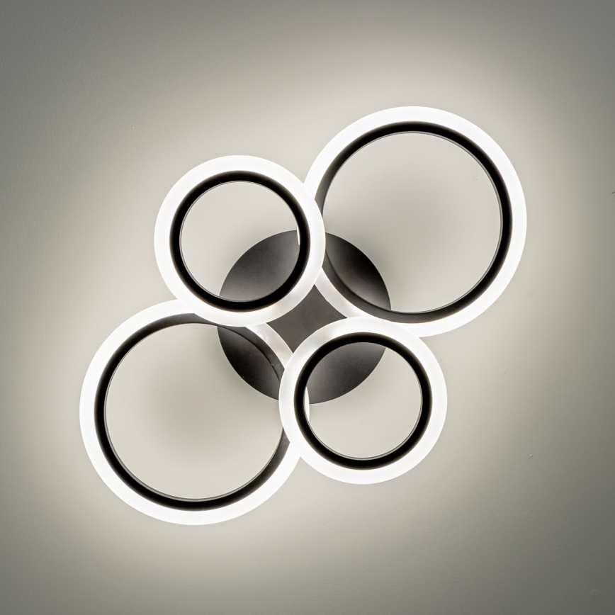 Brilagi - LED dæmpbar overflademonteret loftlampe ORBITS LED/50W/230V 3000-6500K sort + fjernbetjening