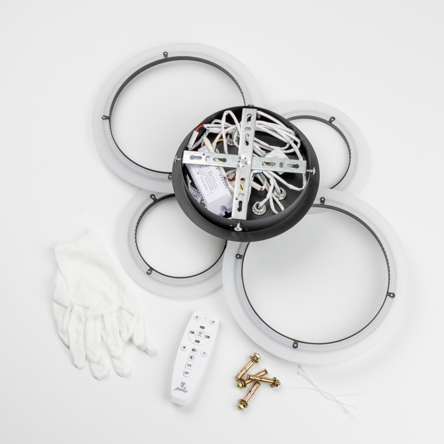 Brilagi - LED dæmpbar overflademonteret loftlampe ORBITS LED/50W/230V 3000-6500K sort + fjernbetjening