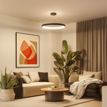 Brilagi - Dæmpbar LED-pendel på kabel FALCON II LED/108W/230V 3000-6500K Ø 80 cm sort + fjernbetjening