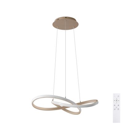 Brilagi - Dæmpbar LED-pendel på wire INFINITY LED/55W/230V 3000-6000K 50x50 cm beige + fjernbetjening