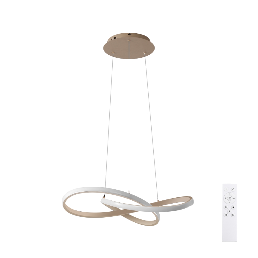 Brilagi - Dæmpbar LED-pendel på wire INFINITY LED/55W/230V 3000-6000K 50x50 cm beige + fjernbetjening