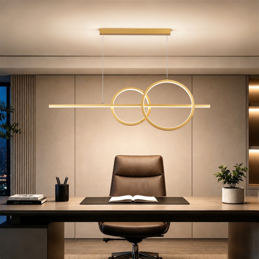 BRILAGI - LED Dæmpbar pendel på wire SIGNATURE LED/53W/230V 3000-6000K 120 cm guld + fjernbetjening