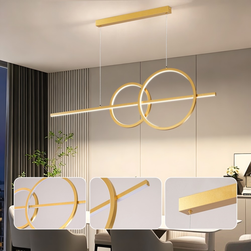 BRILAGI - LED Dæmpbar pendel på wire SIGNATURE LED/53W/230V 3000-6000K 120 cm guld + fjernbetjening
