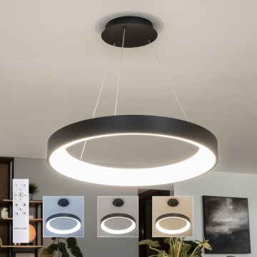 Brilagi - Dæmpbar LED-pendel med wireophæng FALCON II LED/99W/230V 3000-6500K Ø 60 cm sort + fjernbetjening