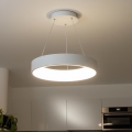 Brilagi - Dæmpbar LED-pendel med wireophæng FALCON LED/80W/230V 3000-6500K Ø 60 cm hvid + fjernbetjening