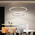 Brilagi - Dæmpbar LED-pendel med wireophæng PORTOFINO LED/98W/230V 3000-6000K Ø 80 cm beige + fjernbetjening