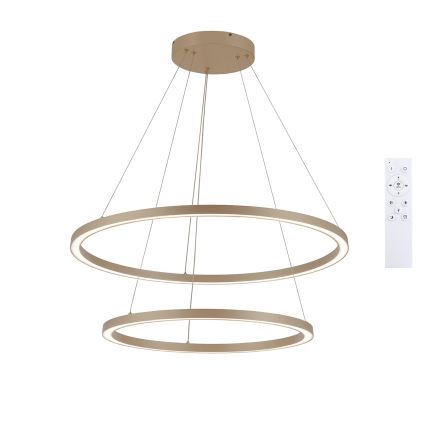 Brilagi - Dæmpbar LED-pendel med wireophæng PORTOFINO LED/98W/230V 3000-6000K Ø 80 cm beige + fjernbetjening