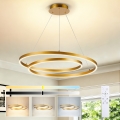 Brilagi - Dæmpbar LED-pendel med wireophæng TWISTER LED/75W/230V 3000-6000K Ø 70 cm guld + fjernbetjening