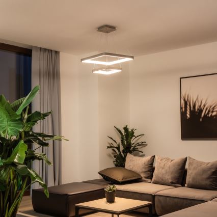 BRILAGI - LED Dæmpbar pendel på wire FALCON SLIM LED/78W/230V 3000-6500K 50x50 cm beige + fjernbetjening