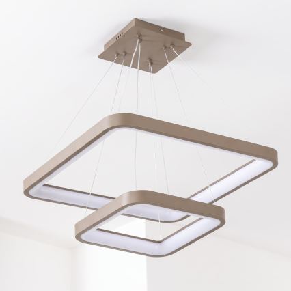 BRILAGI - LED Dæmpbar pendel på wire FALCON SLIM LED/78W/230V 3000-6500K 50x50 cm beige + fjernbetjening