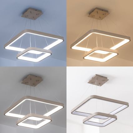 BRILAGI - LED Dæmpbar pendel på wire FALCON SLIM LED/78W/230V 3000-6500K 50x50 cm beige + fjernbetjening