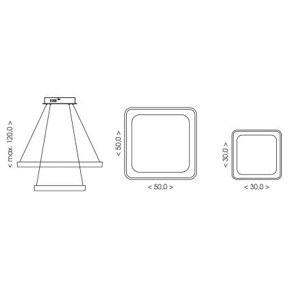 BRILAGI - LED Dæmpbar pendel på wire FALCON SLIM LED/78W/230V 3000-6500K 50x50 cm beige + fjernbetjening