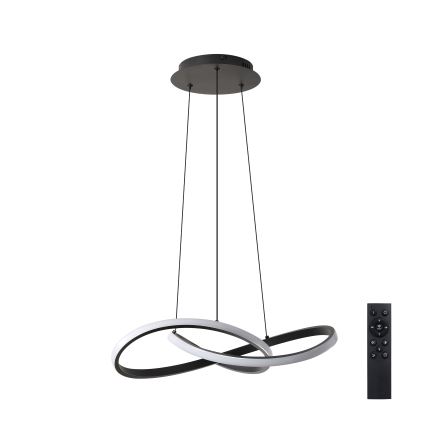 Brilagi - LED dæmpbar pendel med wireophæng INFINITY LED/55W/230V 3000-6000K 50x50 cm sort + fjernbetjening