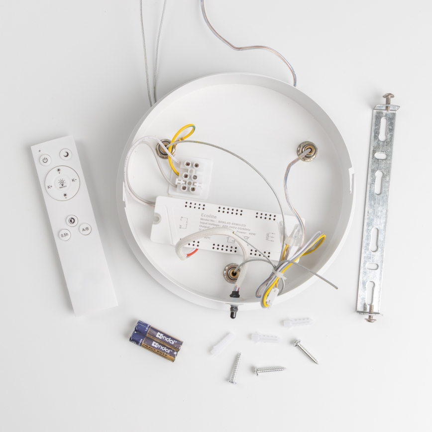 Brilagi - dæmpbar LED-pendel på ophængskabel FALCON LED/40W/230V 3000-6500K Ø 45 cm hvid + fjernbetjening