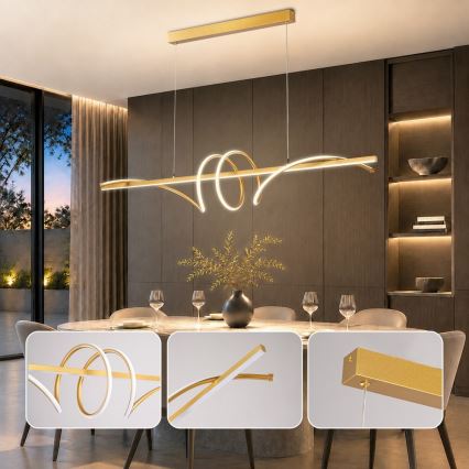 BRILAGI - LED-dæmpbar pendel på wire SIGNATURE LED/50W/230V 3000-6000K 120 cm guld + fjernbetjening