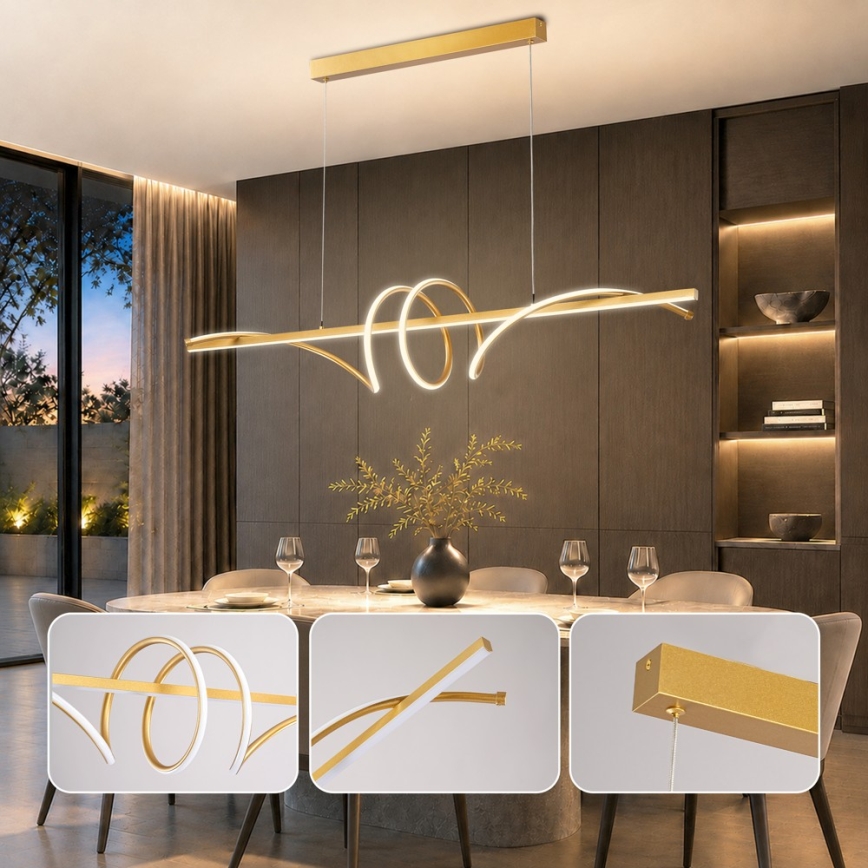 BRILAGI - LED-dæmpbar pendel på wire SIGNATURE LED/50W/230V 3000-6000K 120 cm guld + fjernbetjening