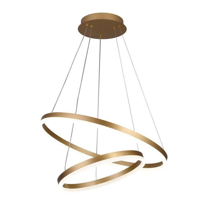 Brilagi - LED-dæmpbar pendel på wire CIRCLE LED/70W/230V 3000-6500K Ø 60 cm guld + fjernbetjening