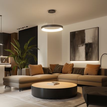 Brilagi - LED-dæmpbar pendel på wire FALCON II LED/99W/230V 3000-6500K Ø 60 cm sort + fjernbetjening