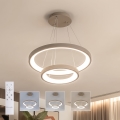 BRILAGI - Dæmpbar LED-pendel på wire FALCON SLIM LED/68W/230V 3000-6500K Ø 50 cm beige + fjernbetjening