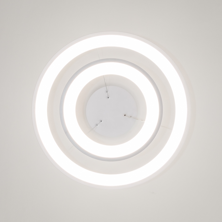 Brilagi - Dæmpbar LED-pendel med wireophæng FALCON SLIM LED/68W/230V 3000-6500K Ø 50 cm hvid + fjernbetjening