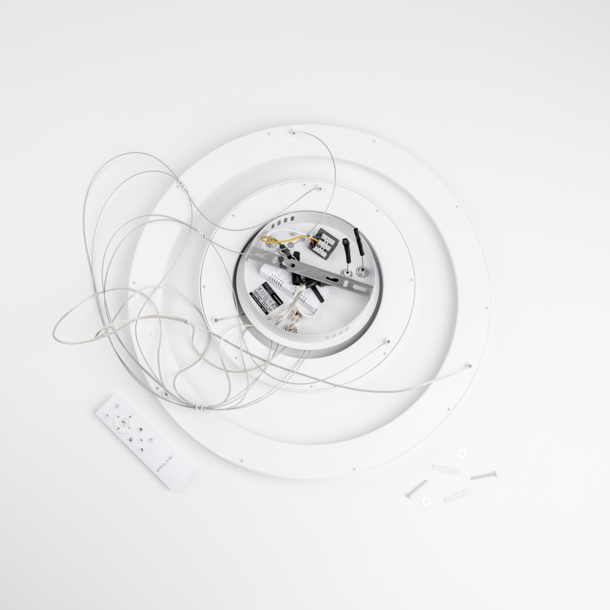 Brilagi - Dæmpbar LED-pendel med wireophæng FALCON SLIM LED/68W/230V 3000-6500K Ø 50 cm hvid + fjernbetjening