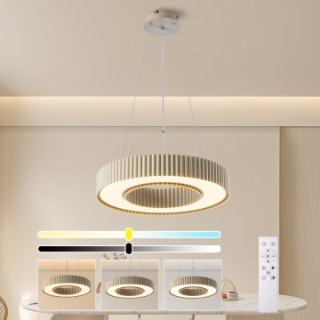 Brilagi - Dæmpbar LED-pendel på wire LUMIX LED/48W/230V 3000–6000K beige Ø 50 cm + fjernbetjening