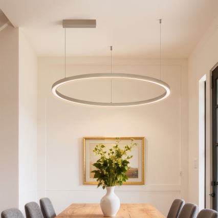 Brilagi - PORTOFINO LED-dæmpbar pendel på wire LED/60W/230V 3000-6000K Ø 80 cm beige + fjernbetjening