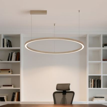 Brilagi - PORTOFINO LED-dæmpbar pendel på wire LED/60W/230V 3000-6000K Ø 80 cm beige + fjernbetjening