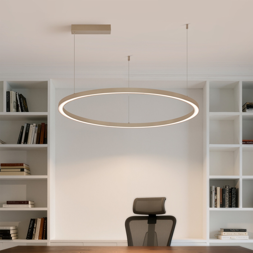 Brilagi - PORTOFINO LED-dæmpbar pendel på wire LED/60W/230V 3000-6000K Ø 80 cm beige + fjernbetjening